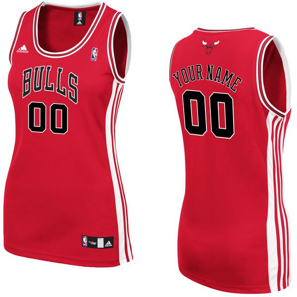 Adidas Chicago Bulls Women Custom Replica Road Red NBA Jersey